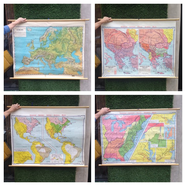 four vintage maps