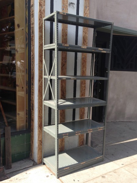 3 industrial shelving units