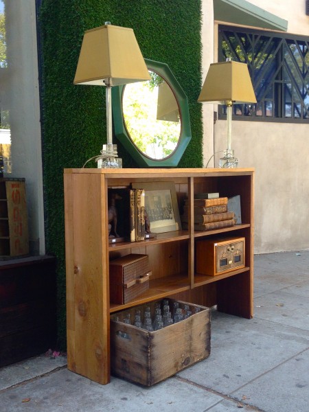 mid century shelf with reclaimed wood