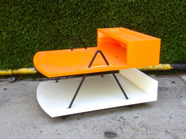 orange and white desk organizer