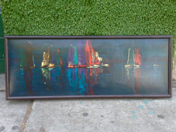 mid century sailboat painting