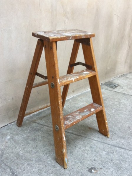 vintage wooden step stool