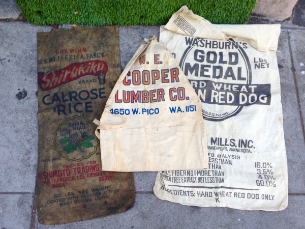 vintage sacks and apron