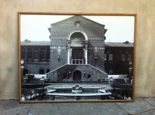 huge framed black & white photo of jewish building