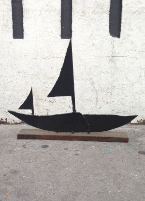 vintage iron sailing boat