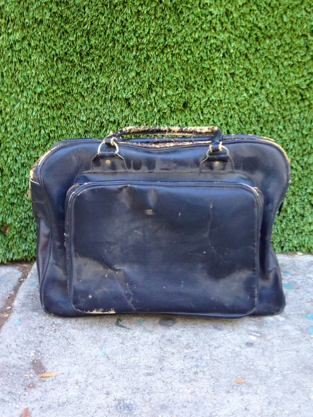 black leather bag