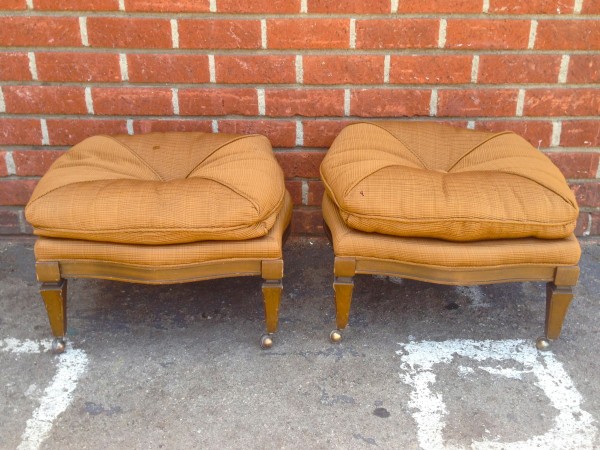 pair of vintage ottomans