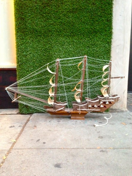 vintage wooden light boat