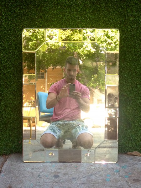vintage frameless mirror