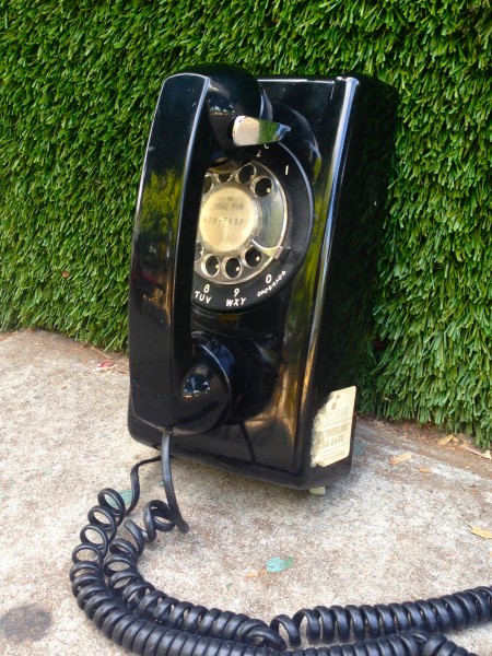 vintage black rotary phone