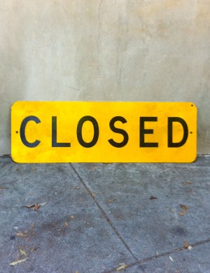 metal closed sign