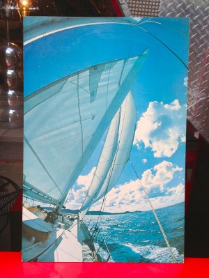 retro sail boat poster