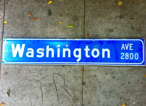 double sided washington ave st sign