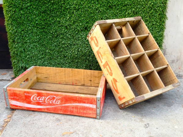 vintage pepsi & coca-cola crates