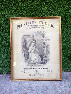 framed vintage put me in my little bed picture