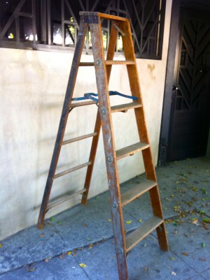 vintage wooden ladder