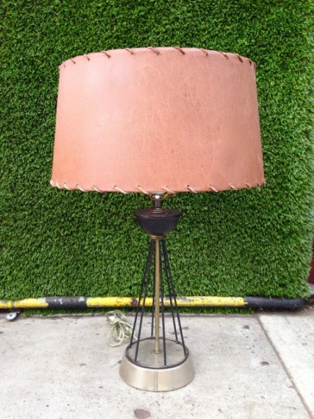 retro lamp with brown shade