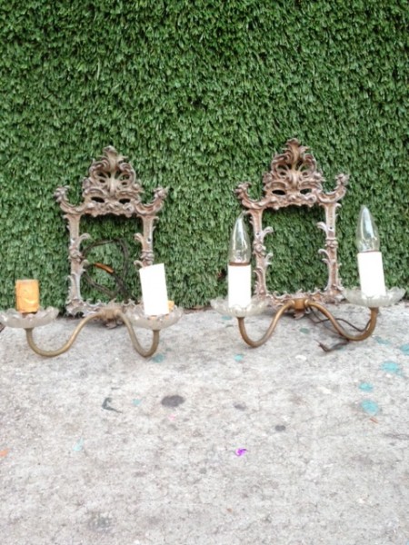 two vintage light fixtures